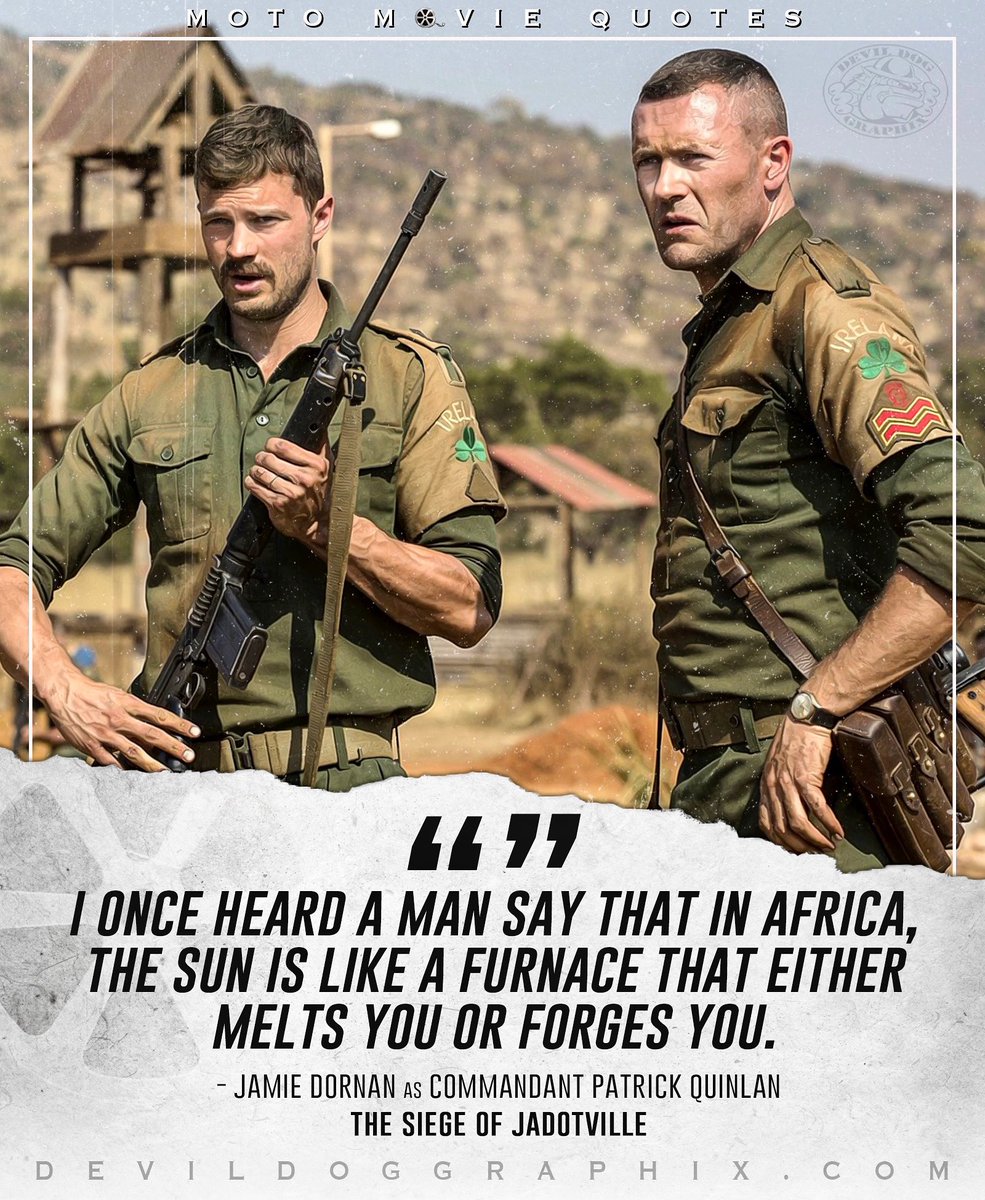 'I see a lot of dead men here. None of them are mine.'

(The Siege of Jadotville, 2016)

#thesiegeofjadotville #movies #moviequotes #jamiedornan #irisharmy #congo #jadotville #military #history