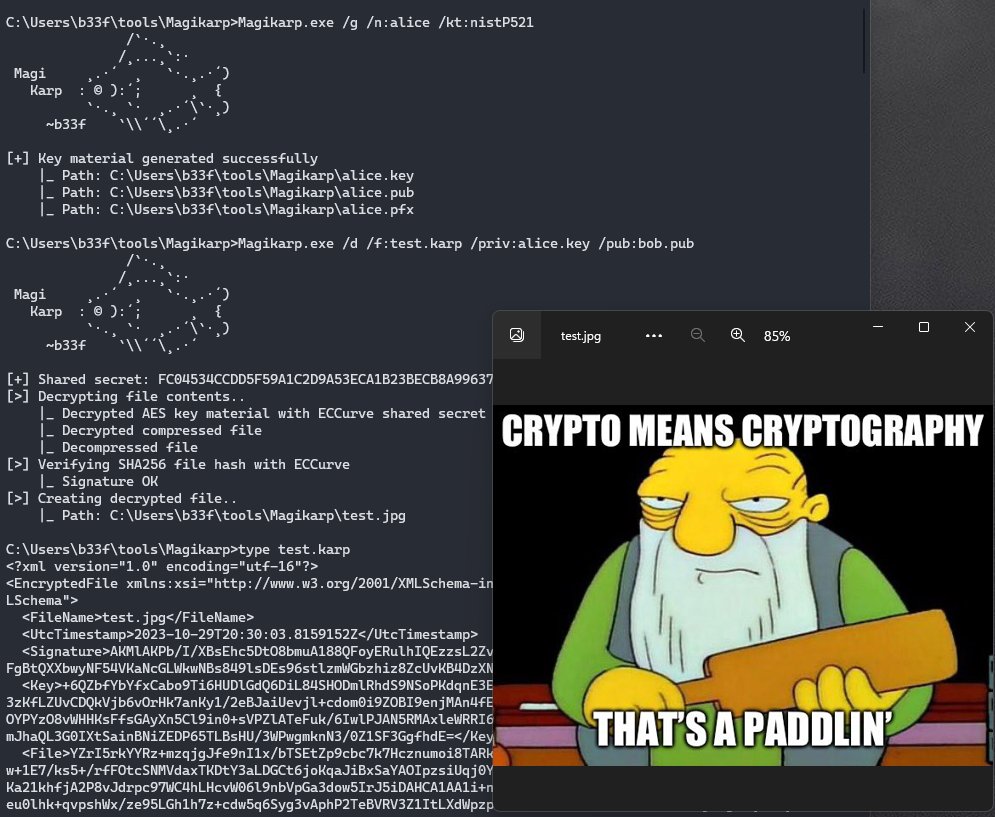 hack_git's tweet image. Magikarp

A cryptographic command-line utility designed for secure file operations using Elliptic Curve Cryptography (ECC)

github.com/FuzzySecurity/…

#cybersecurity #infosec #pentesting #redteam #bugbounty