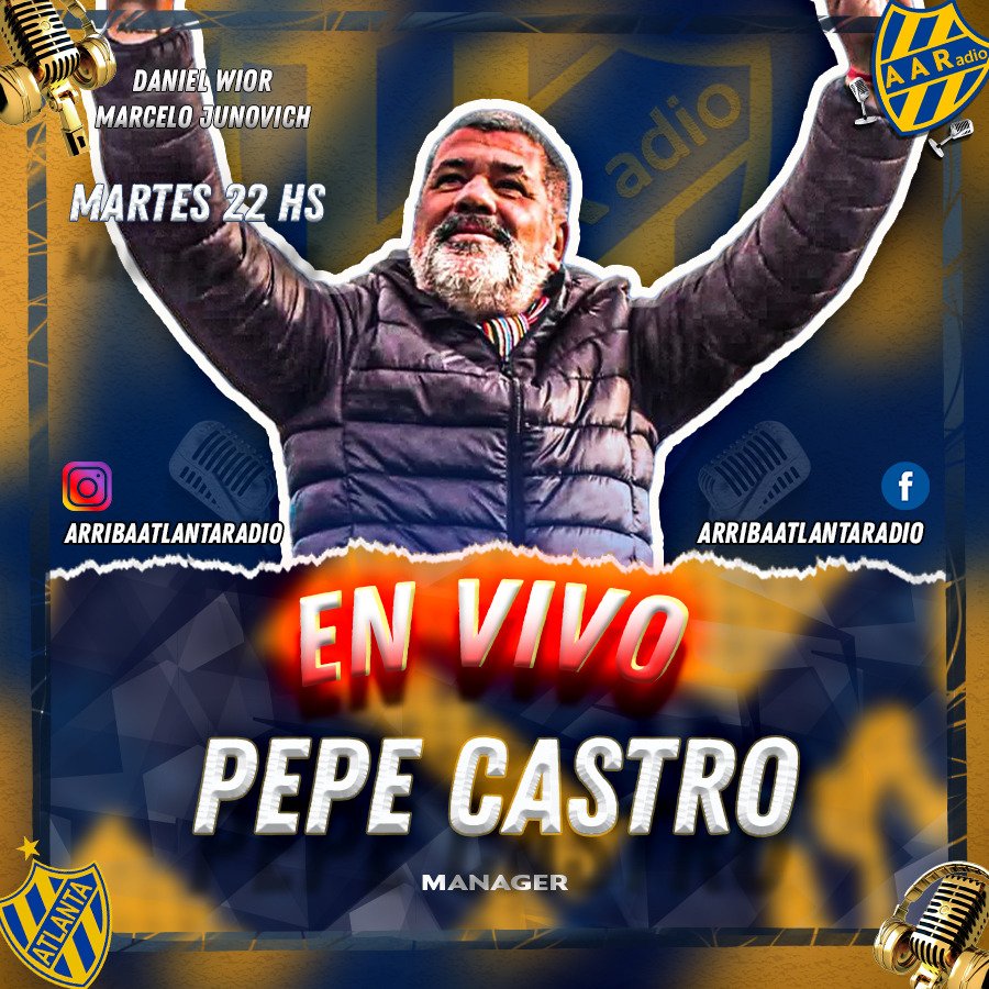 ArribaAtlanta's tweet photo. 🙌El Pepe está de vuelta y está en Arriba Atlanta ! 
👉Hoy no te lo pierdas 😎
.
.
#ArribaAtlanta ! 🟡🔵 https://t.co/QEem4btnYl