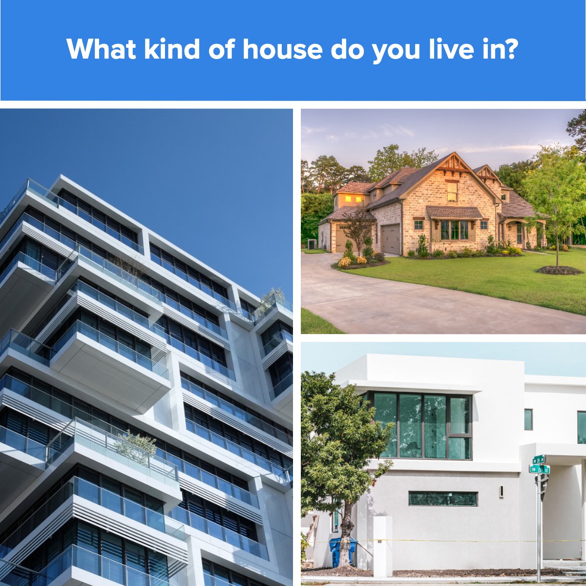 What kind of house do you live in? 🏡

#kindofhouse #housetype #realestate #question #singlefamilyhome #condo #townhouse
 #McHoneLuxuryTeam #DanielMcHone #GlobalLuxury #ColdwellBanker #LuxuryLifestyle #LuxuryService #RealEstate #Waterfront #Luxury
