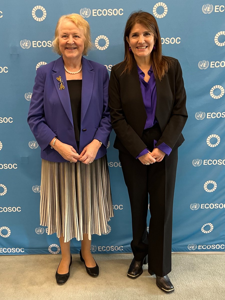 Delighted to meet again ECOSOC President, Amb. Paula Narváez of Chile, to discuss #HLPF2024 and the importance of gender equality and #SDG16 for the entire #2030Agenda. @paulanarvaezo @UNECOSOC