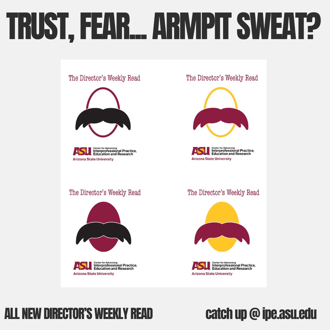 CAIPERBhEATLab's tweet image. NEW #DirectorsWeeklyRead!
@asucaiper is conducting a scoping review of triggers &amp;amp; measures of #emotionalcontagion in #humansubjects #research &amp;amp; came across this #MASTERPIECE!  Trust, Fear, a Virtual Bar, Armpit Sweat...in a MASK!  This #DWR has it all!  🔗live-d9-ipe.ws.asu.edu/resource-hub/d…