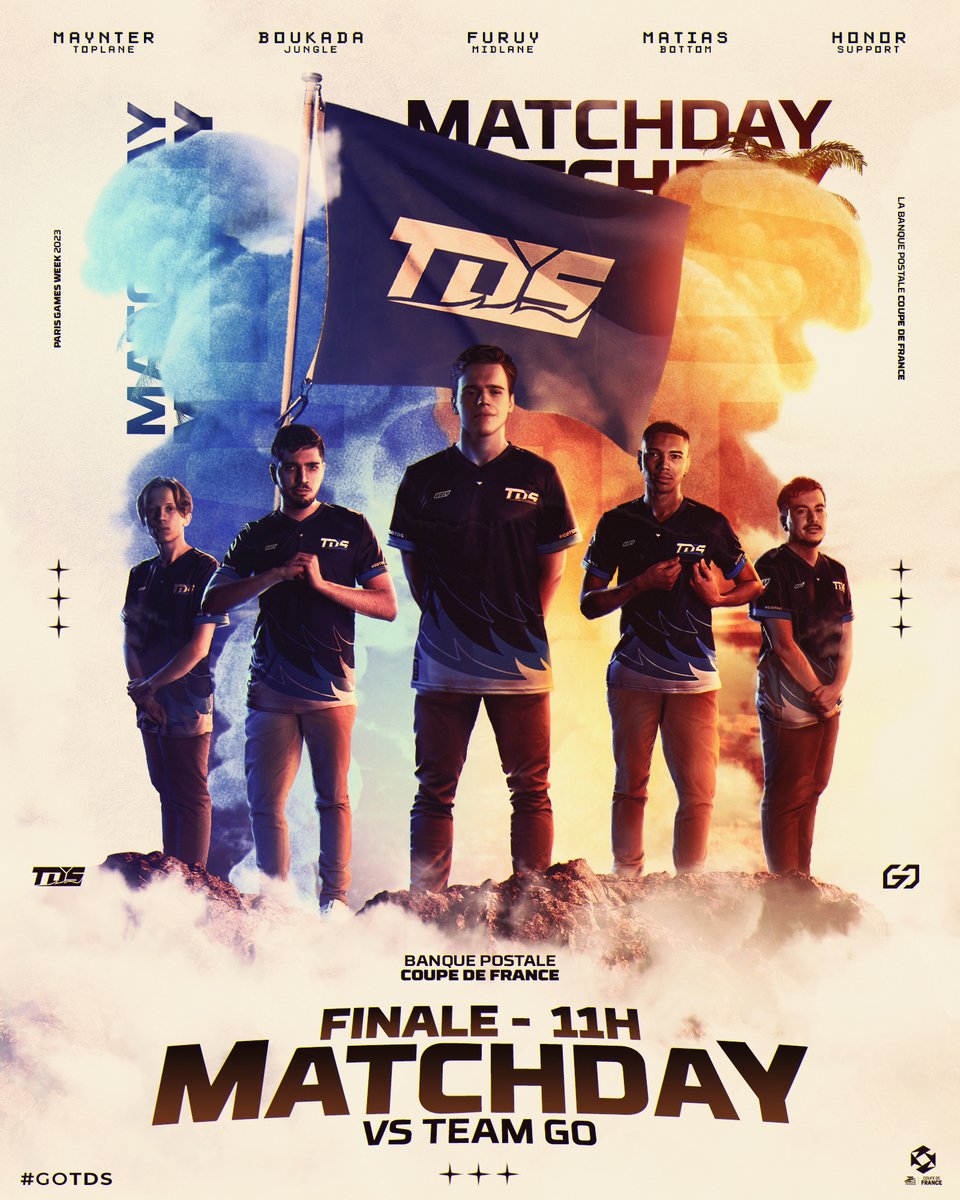 ☀️ MATCHDAY ☀️

Le sud est prêt à mettre le feu à cette finale de #LBPCDFLoL ! 🏖️

🆚 @Team_GO
⌚ 11h00  
📺 twitch.tv/otplol_

#gotds