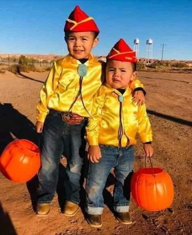 Two boys dressed as Navajo Code Talkers. Happy Halloween! 
(Photo by @richardecooley)
#richardecooley #navajo #dine #navajocodetalkers #halloween #costumes #americanwestcenter #uofuehum #uofuhumanities #utahhumanities