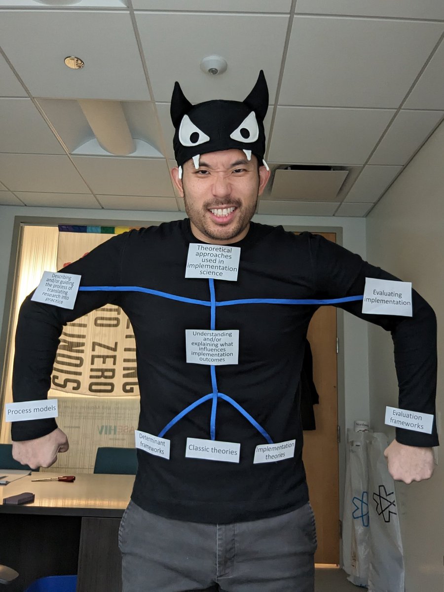 What's the scariest thing about #impsci? Probably our 143 (and counting) theories, models, and frameworks (#TMFs). H/t Professor Per Nilsen (2015 <a href="/ImplementSci/">Implementation Science</a>) for inspiring this year's spooky outfit. #HappyHalloween