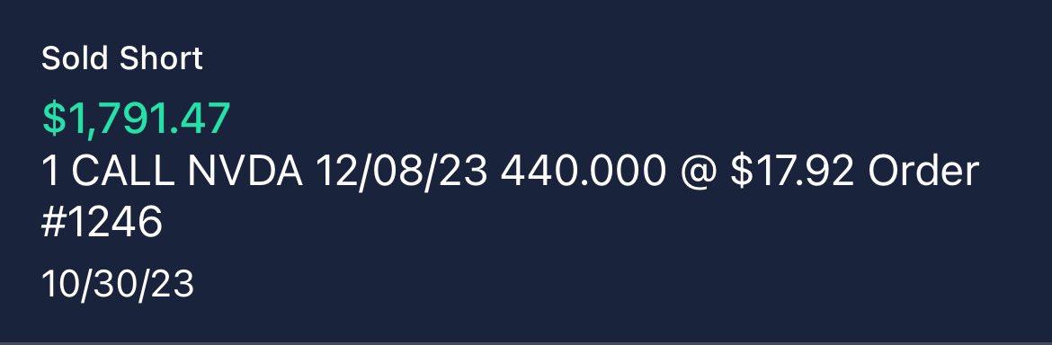 buyingwealth's tweet image. Starting off this Halloween with a $275.96 capital gain on $NVDA 🔥🔥

#TechStock #BackInAction #Nvidia #Options #Stocks