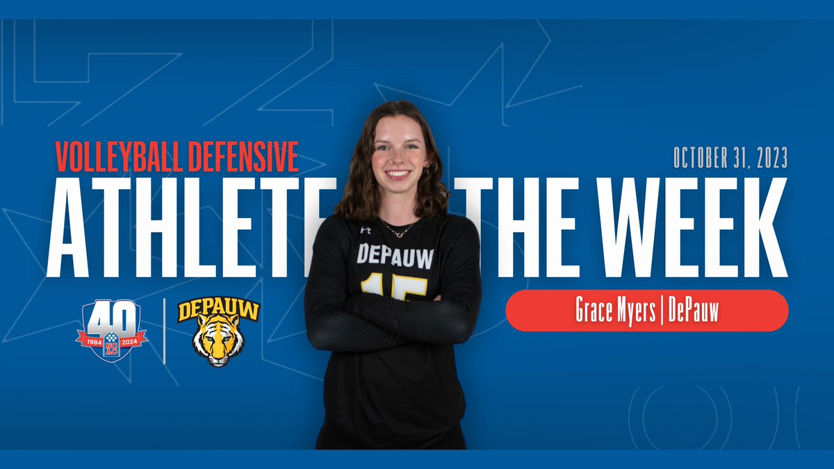 .<a href="/NCAC/">NCAC</a> Volleyball Defensive Athlete of the Week: Grace Myers of <a href="/DePauw_VB/">DePauw Volleyball</a> 

#NCACPride | #NCACFamily | #ncacvb

🔗 tinyurl.com/bdd5v95p