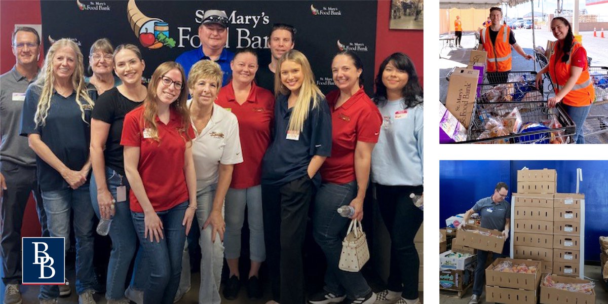 Several members of our team in Phoenix went to St. Mary’s Foodbank to help fill boxes and assist with distribution to those in need. #BBPowerofWE #CultureOfCaring