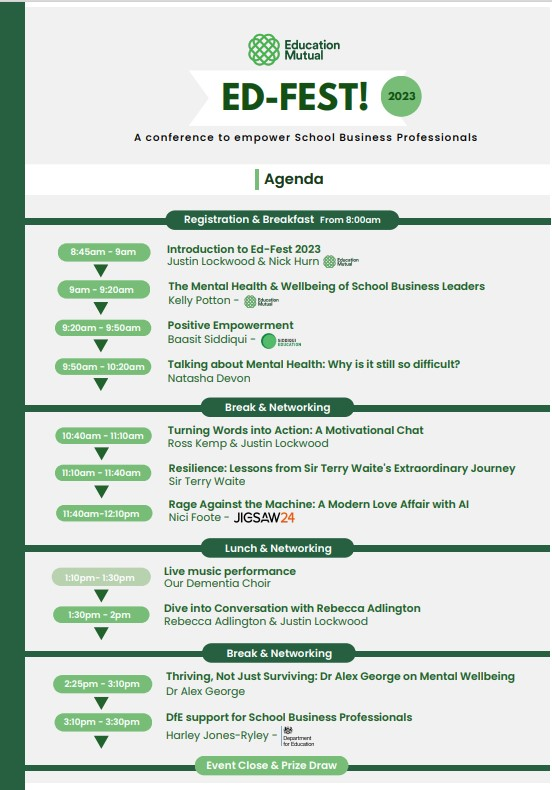 We are so excited for our upcoming <a href="/EducationMutual/">Education Mutual</a>  #EMEdFest23 Conference! 
We have an amazing line up of speakers ready to share their experiences, tips and practical take aways with you and even better it's FREE!!!

Register today at: eventbrite.co.uk/e/education-mu…

<a href="/RossKemp/">Ross Kemp</a> #DFE