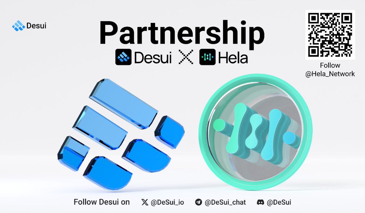 DeSui_io's tweet photo. Partnership Announcement  📢

We are delighted to announce the collaboration between

@DeSui_io and @Hela_Network

@Hela_Network is a layer 1 blockchain, powered by a fiat-backed stablecoin. Their architecture reflects our commitment to real-world adoption, featuring modularity, and a decentralized digital identity framework.

Stay tuned for some exciting announcements coming your way soon...

#Desui #SUI #CRYPTO #Decentralized #Web3