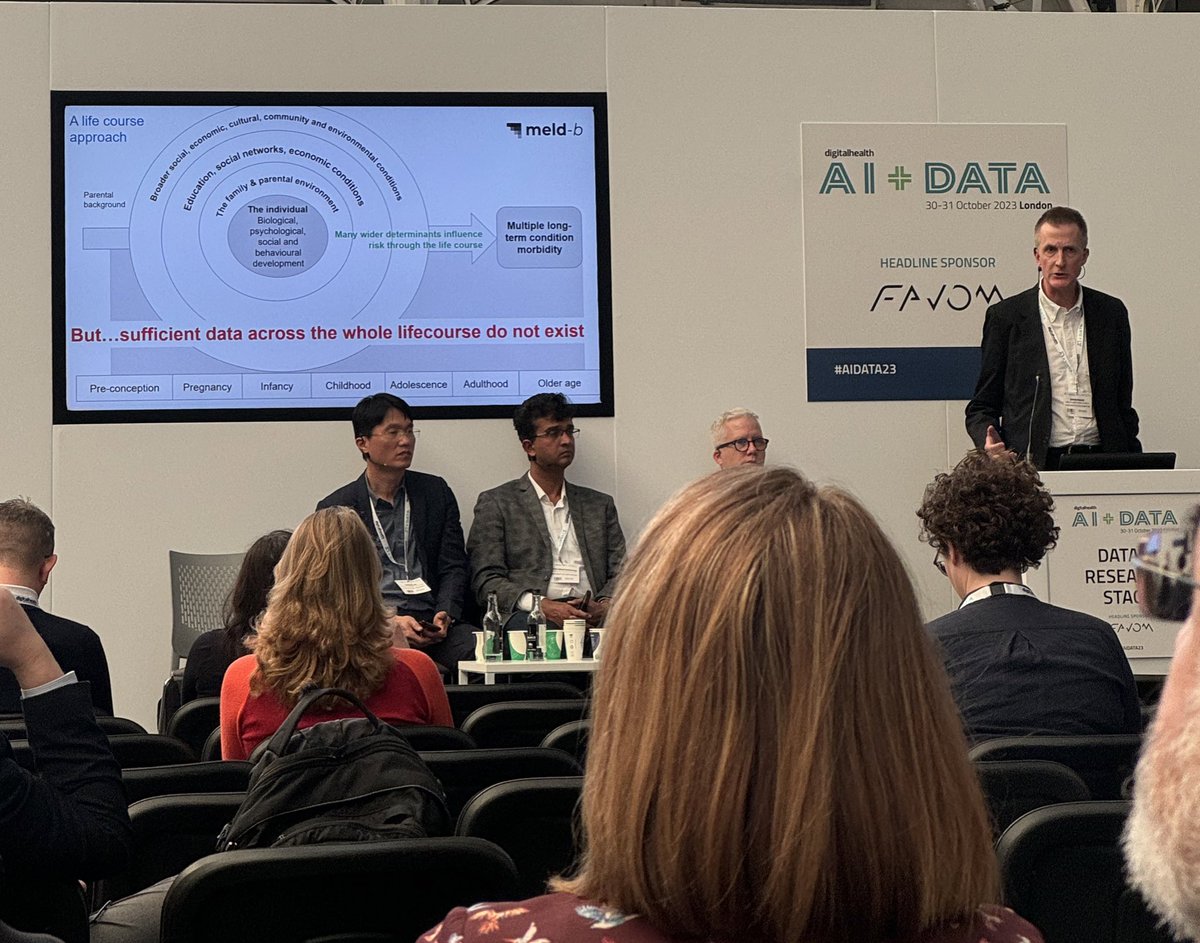 Excellent presentation by Prof Simon Fraser about taking a life course approach to meeting the rising challenges of multiple long-term conditions and using #AI and #causalinference. #AIDATA23 #healthresearch <a href="/HealthAIData/">DIGITAL HEALTH AI + DATA</a>