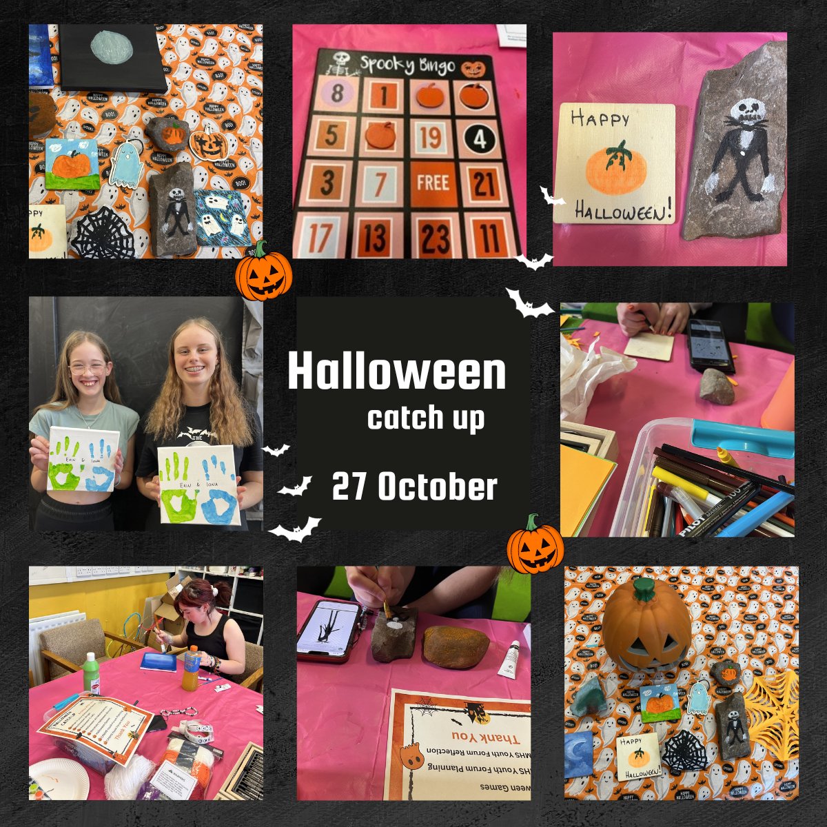 Great Halloween themed catch up 🎃for the CAMHS Arts & Wellbeing Group, lots of laughter, making new connections whilst creating spooky artwork👻 #CAMHSParticipation #ArtsandWellbeing #Halloween #Fun #MentalHealthMatters