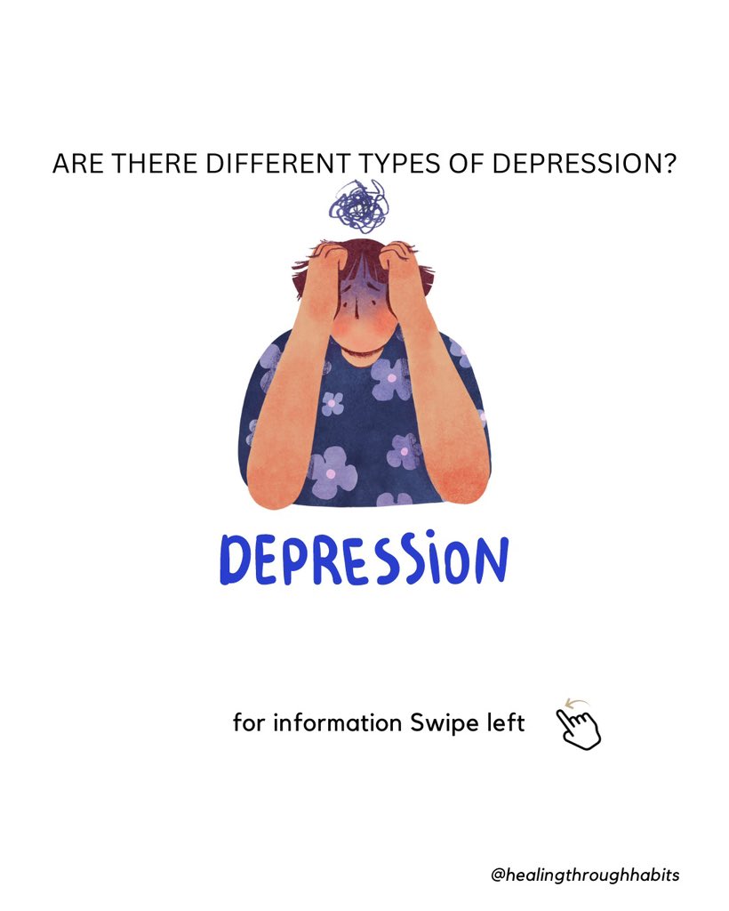 thehabit_zone's tweet photo. π§ FAQ: Are there different types of depression? π€ Let's dive into the diverse world of depression together! Swipe through to learn about various types and gain insights. π #MentalHealthFAQ #HealingThroughHabits https://t.co/omi2nQWPPv