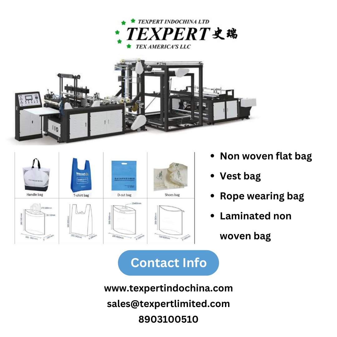 Texpert_Officia's tweet image. Nonwoven Bag Making Machine has adopt touchscreen controller and can easily adjust the bag size.
Visit us: texpertindochina.com/view.php?id=25…
 
#BagMakingMachine #Bag #NonwovenBagMakingMachine #FullyAutomaticNonwovenBagMakingMachine #texpert