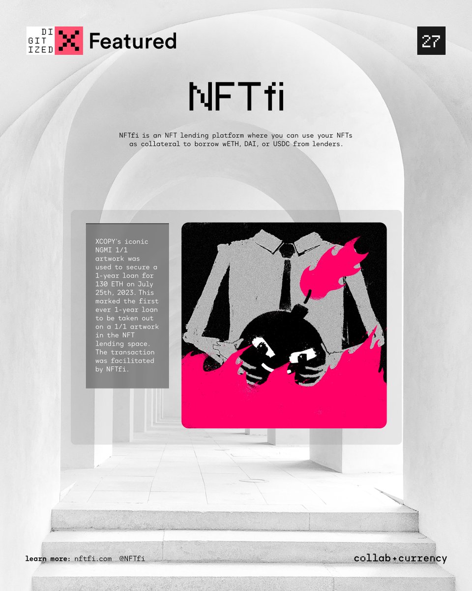 1/ Featured #27 x <a href="/NFTfi/">NFTfi.com</a>

Oct 31 '23

curated by @karenshen_

learn more in the thread below 👇