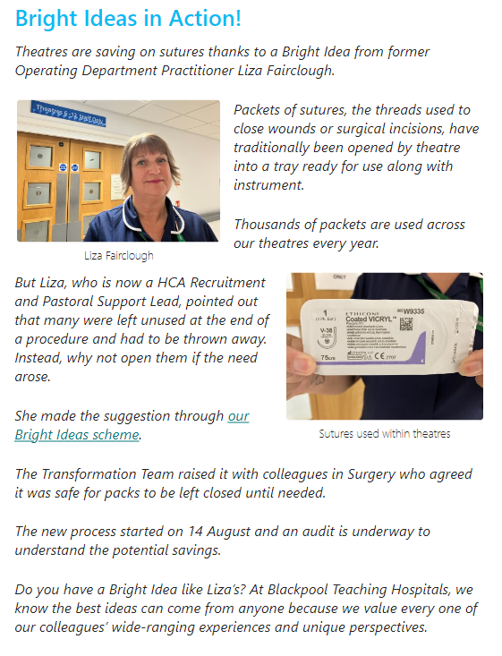 BTHTransformat1's tweet photo. We love to see your Bright Ideas in action throughout the Trust. Did you submit an idea that is now in practice? Drop us a line and we can get your success story out there too! Thank you to Liza for such a great idea. ππ‘#BTHTransformation #TeamBTH #BTHBrightIdeas
@BlackpoolHosp https://t.co/JI1QNVMoZS