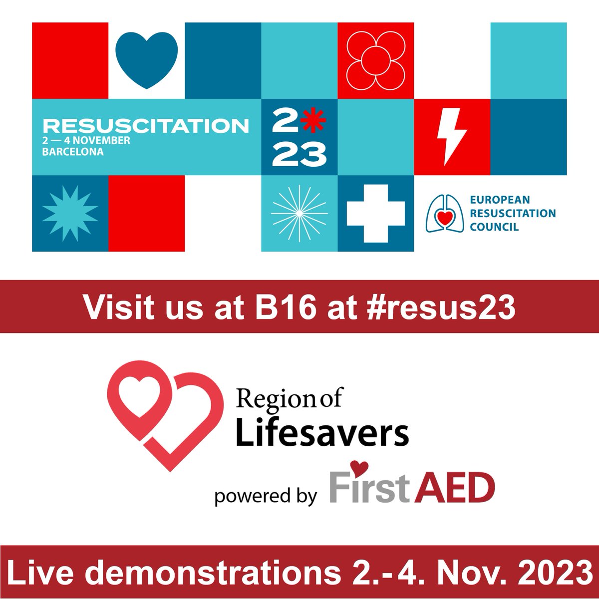FirstAED's tweet image. Look forward to meet the global #resuscitation leaders in Barcelona again for #resus23

If you want to try out the fastest growing first responder alerting system, visit us at booth B16, where we're together with @RdLebensretter  running live demos during the event.
