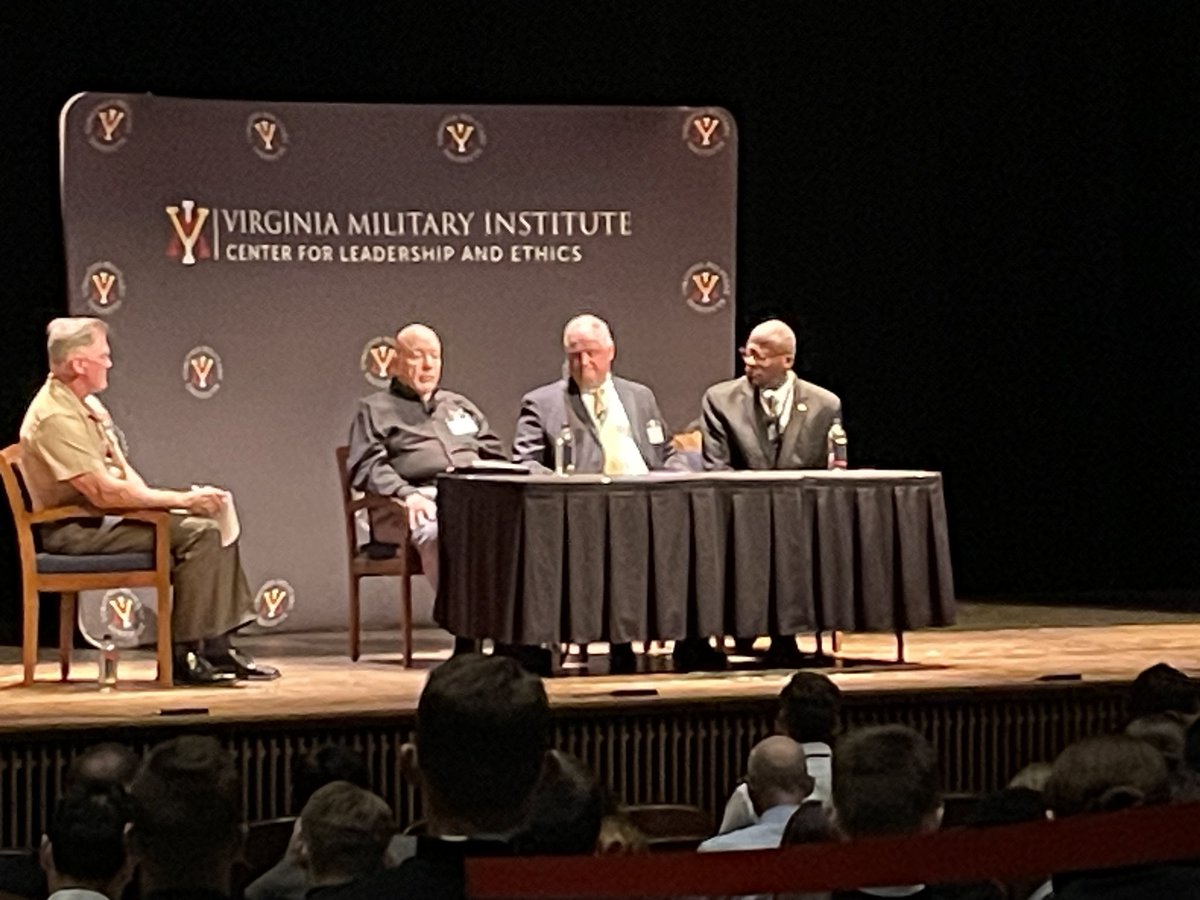 Crisis leadership with law enforcement experts retired Chief Beach of Fairfax County, VMI Police Chief Marshall, and Bridgewater College Chief of Police Franklin who said, “When evil comes, shock hits you in a split second then training muscle memory kicks in.” #crisisleadership