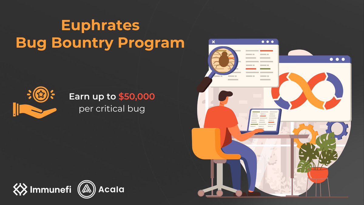 📢Calling all security researchers and blockchain enthusiasts 📢

The Euphrates Bug Bounty Program is now live!
Help us secure the future of #DeFi and earn rewards up to $50,000! Get started at 👇
immunefi.com/bounty/euphrat…