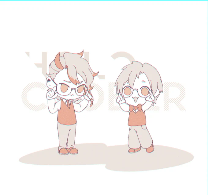 Day 28 + 29: monochrome with glasses B-)  #HOLOctober #holoctober2023 #ArtXel #WorkofAlt