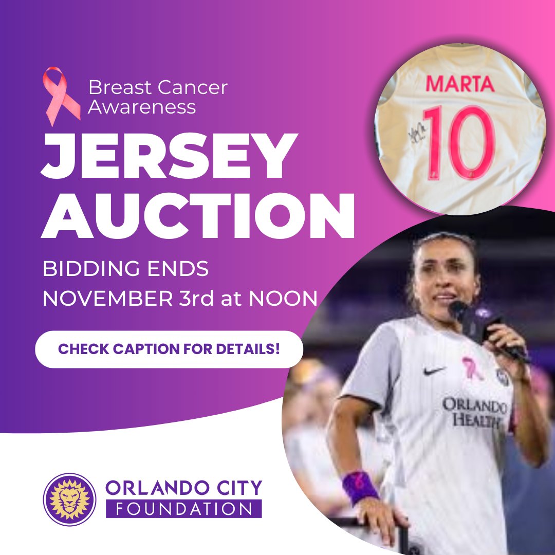 As Breast Cancer Awareness Month ends, we are happy to announce our Pride Breast Cancer Awareness Month Luna Jersey auction. Bid on game worn, autographed jerseys benefitting the Orlando Health Cancer Institute. Auction ends Friday at noon. Bid now: bit.ly/3QllGpl