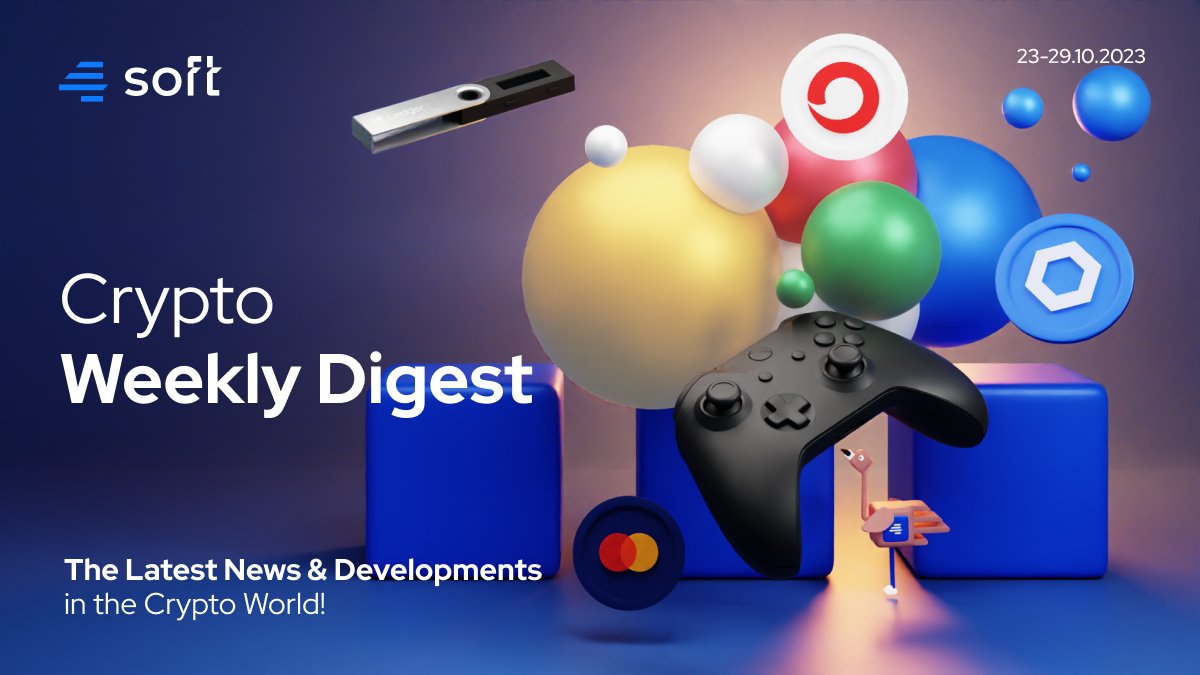 4soft_'s tweet photo. 1/16 📢 #CryptoWeeklyDigest! 🌍 
Jump into the latest from the world of blockchain, fintech, and beyond! 🚀📈 Let's dive in! 🎢 #BlockchainBuzz #CryptoNews https://t.co/c1IwLZrfy7