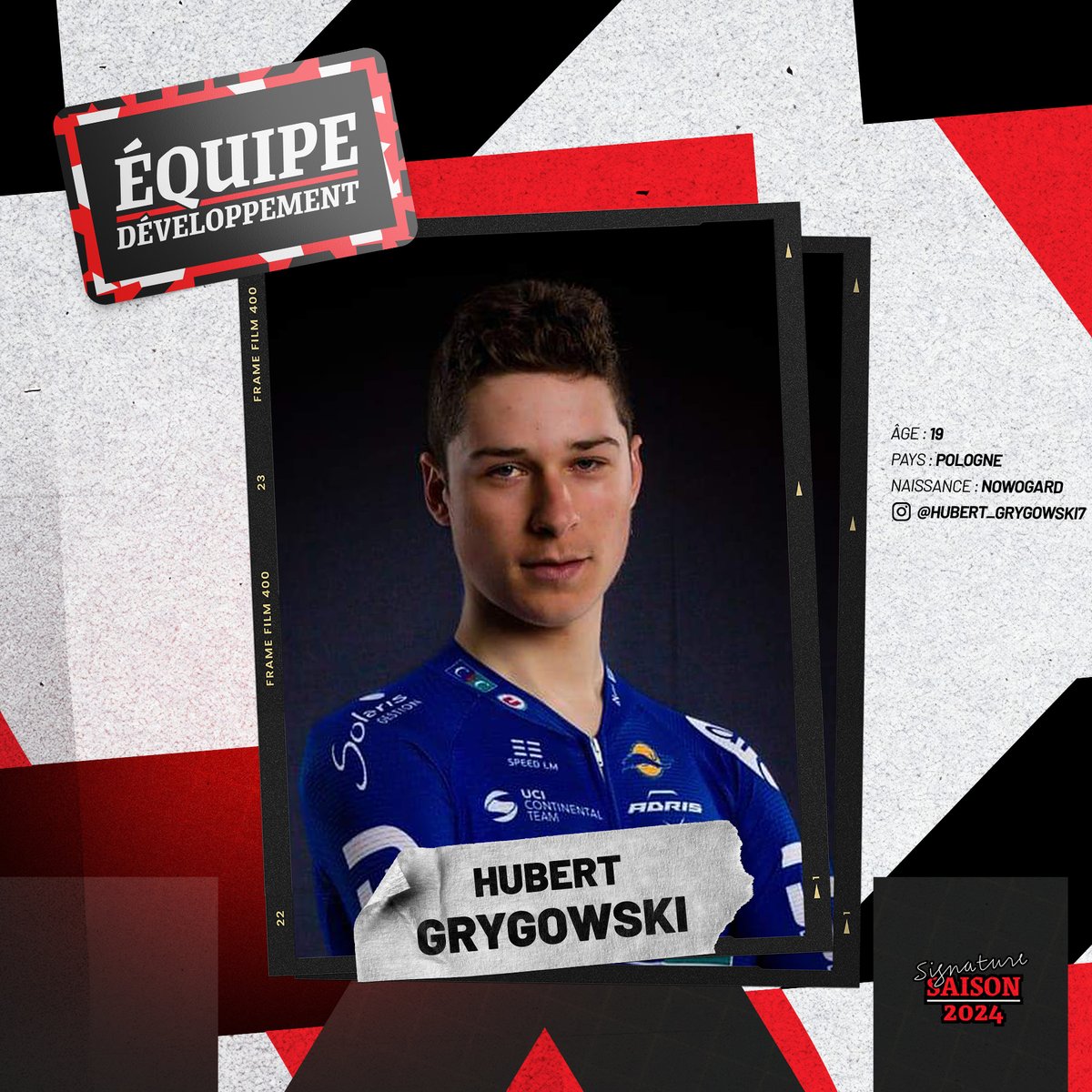 Les 13ème et 14ème noms de notre future équipe développement : bienvenue à Embret Svestad-Bårdseng 🇳🇴 et Hubert Grygowski 🇵🇱 ! 🤝

Le communiqué ⤵
team-arkea-samsic.fr/hubert-grygows…