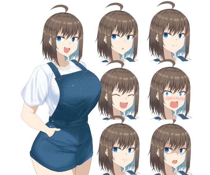 #今月描いたイラストを晒そう
立ち絵と表情差分が多かった 