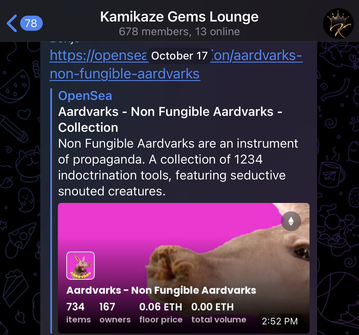 shitcoiinmaxi's tweet image. Listened to @amanzyi few weeks back when he called and bought myself 2 #aardvarks around .05 ish now floor is .133 🚀🚀🚀