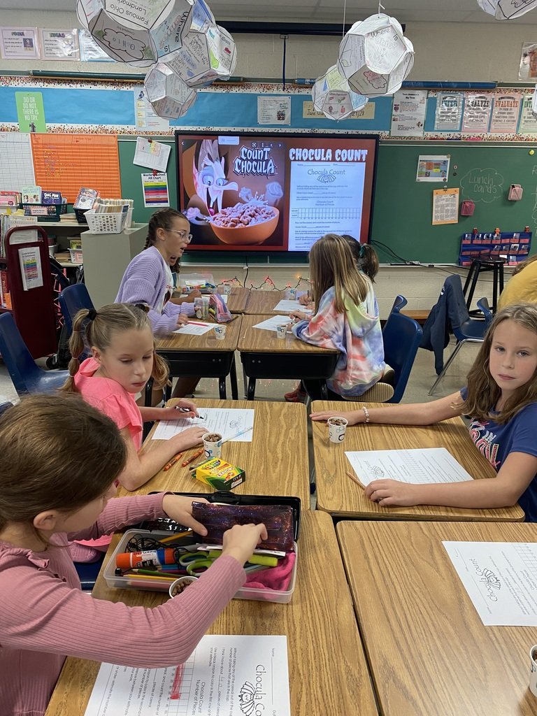 BaySchoolsOH's tweet image. Westerly&apos;s fourth-grade &quot;Team Awesome&quot; had their Chocula Count activity last Friday, estimating. counting and graphing pieces of Count Chocula Halloween cereal. Spooktacular! #HalloweenMath #MathIsFun #MathIsNotScary
