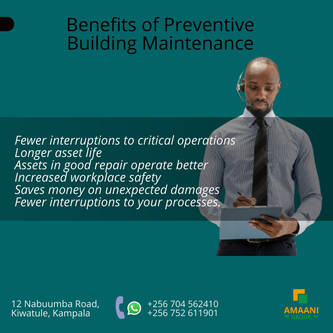 amaaniscaffold's tweet image. Prevention is always cheaper, time saving and less stressful. Here are the reasons why you should consider routine building maintenance a priority. #preventivebuildingmaintenance #scaffoldingservicesuganda #slabformwork #rooftilecleaningservices