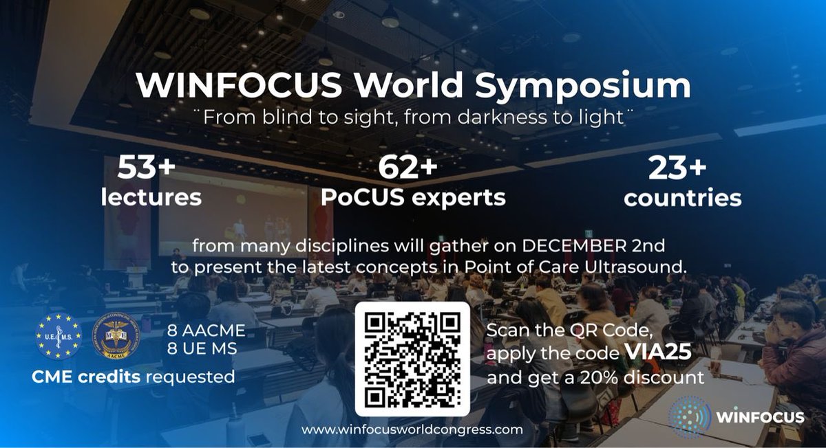 As always ultrasound leads the way in world collaboration. An incredible group of speakers! #winfocus #POCUS #peace #medus