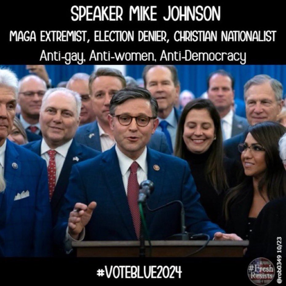 #DemVoice1 After all the alarming & damning information coming out about Speaker Mike Johnson, his first piece of legislation he will bring to the floor is political malpractice! This Republican bill will allow Biden to help Israel with $14.3B in aid (not Ukraine) as long as…