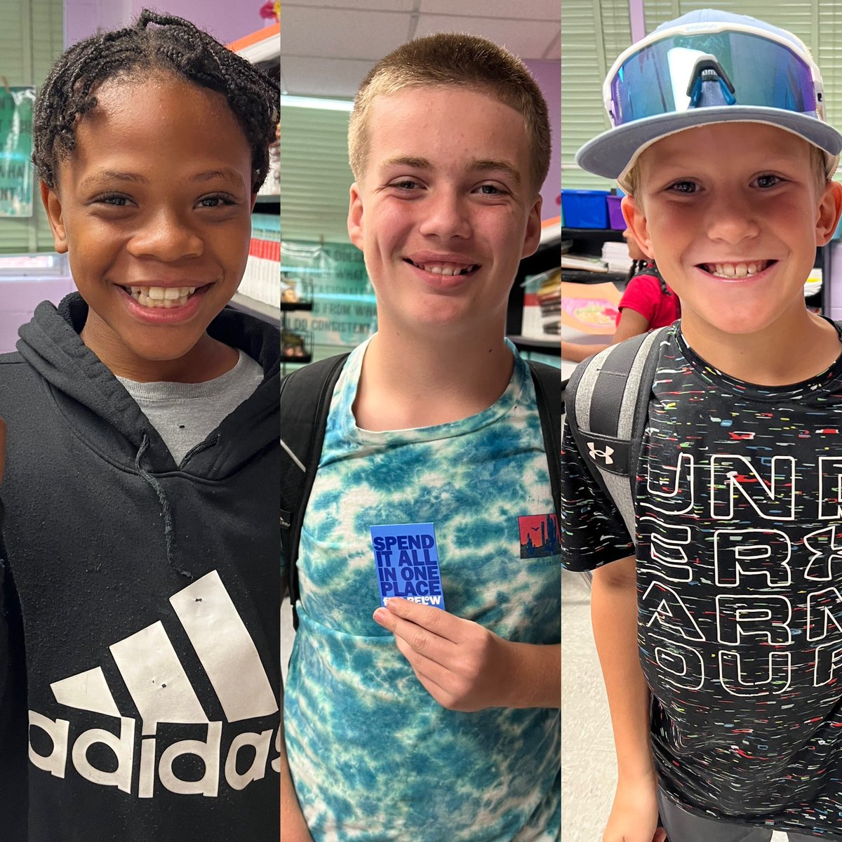SheaLeake's tweet photo. Each week, when a student scores an 80 or better on iReady or Reading Plus, they put their name “in the hat.” Yesterday, I drew names for a @fivebelow gift certificates. Congratulations to Isaiah, Gavin, and Easton A!  #westlauderdalemiddleschool #lcsdexcellance #meansmorehere https://t.co/S7pAXoTT5I
