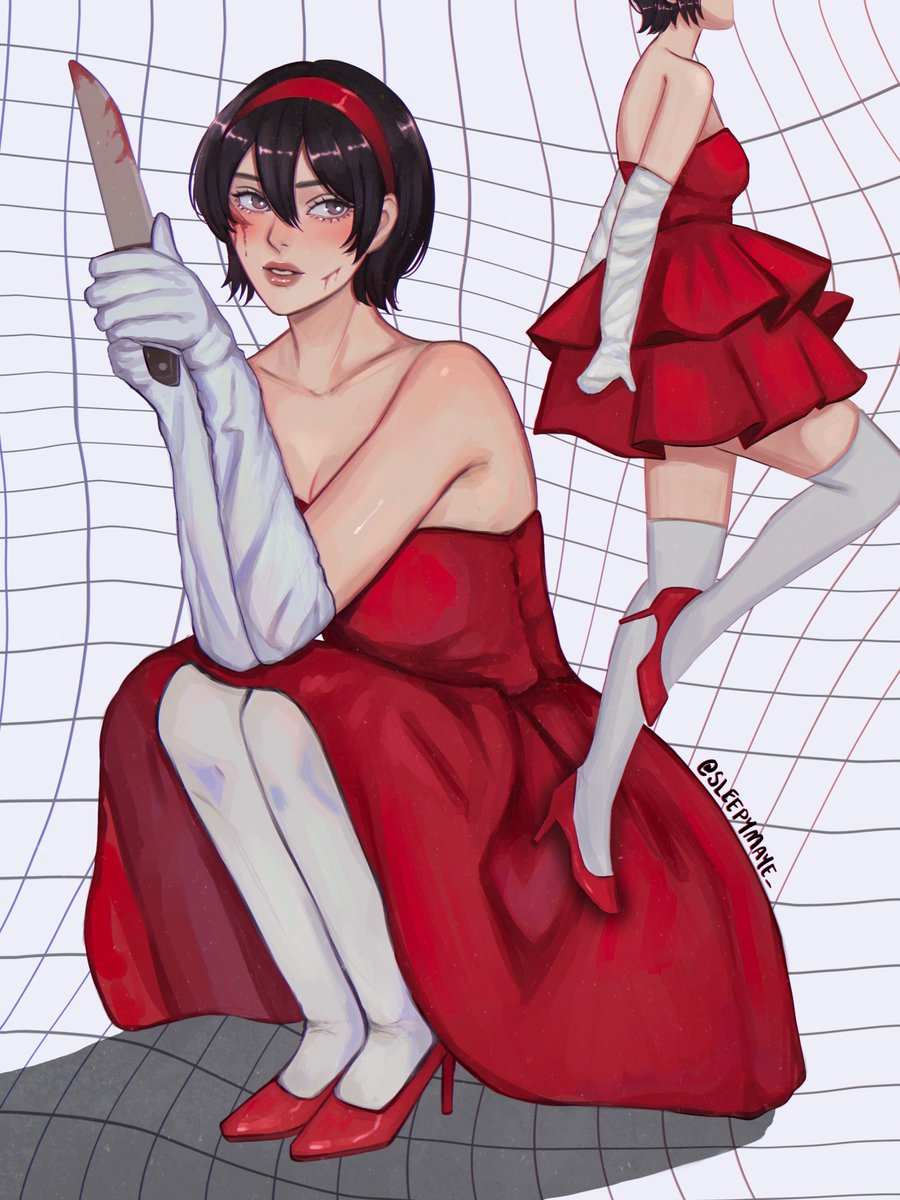 sleepymaye_'s tweet photo. mikasa’s halloween costume
#attackontitan #perfectblue https://t.co/De435gEgnB
