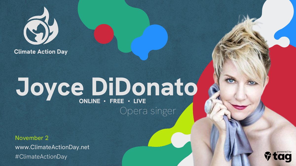 On November 2 for #ClimateActionDay, @JoyceDiDonato will be featured as a guest speaker with @TakeActionEdu! 🌎 Watch starting at 8:00 AM ET here: youtube.com/live/Ea37EiVcr…