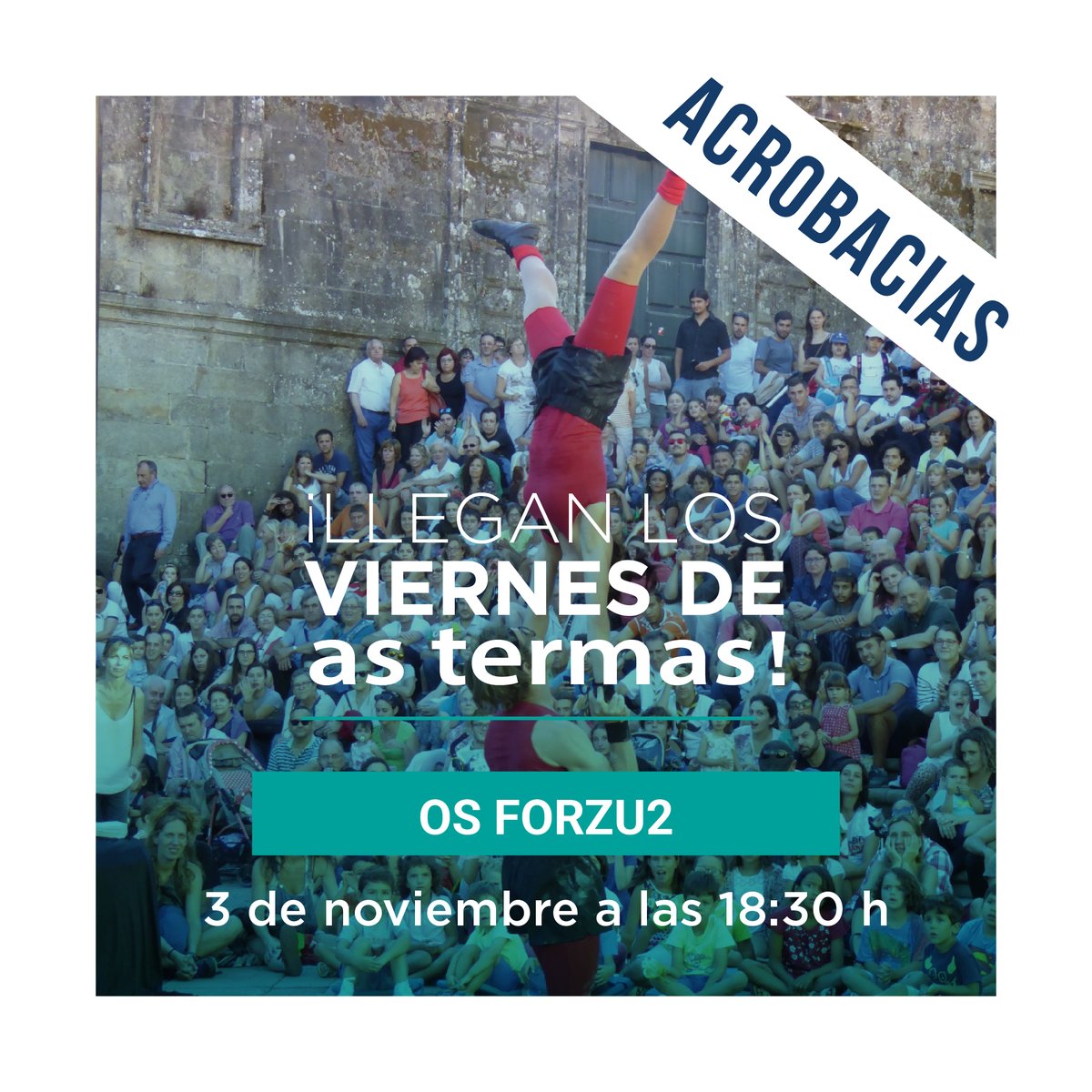 Esta semana os Venres de As Termas traen moito movemento 🤸‍♀️​

Este venres ás 18:30 desfrutaremos dun show de humor a acrobacias a cargo de Circo Chosco 🎪​

O espectáculo é de balde, sen necesidade de inscripción para asistir.

Ven e desfruta! ☺️