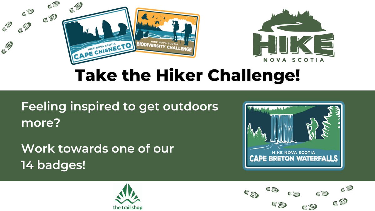 The Hiker Challenge is all about inspiring, motivating and rewarding you - especially new and novice hikers - for getting out on Nova Scotia’s beautiful trails to start hiking or to hike more. Get your hike on and take the Hiker Challenge! ow.ly/Ts3w50ON4UF