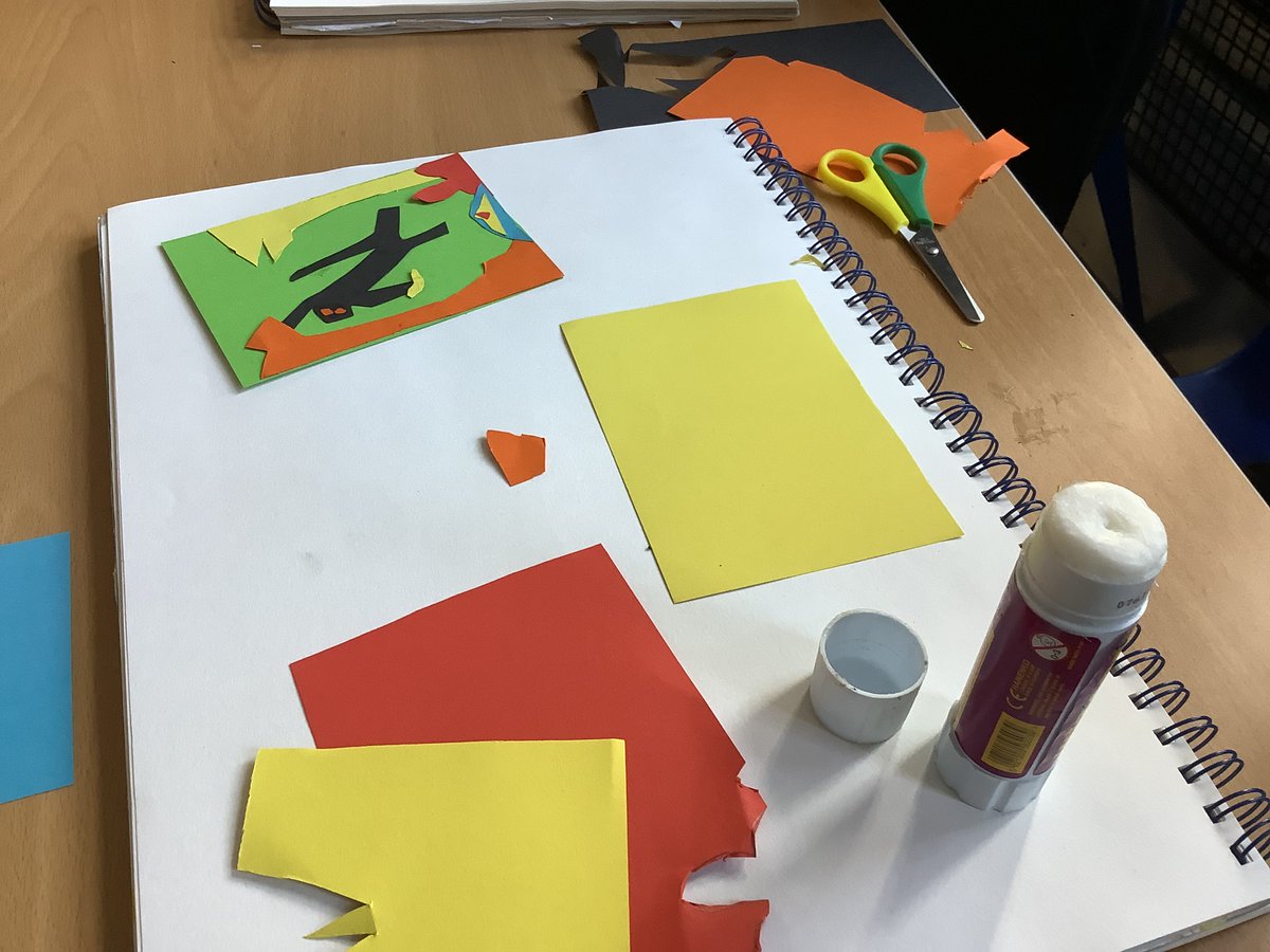 RPS_Ravens's tweet photo. Ravens creating their own mater pieces in the style of Henri Matisse @Riverside_Pri https://t.co/QMfYHO91Nn