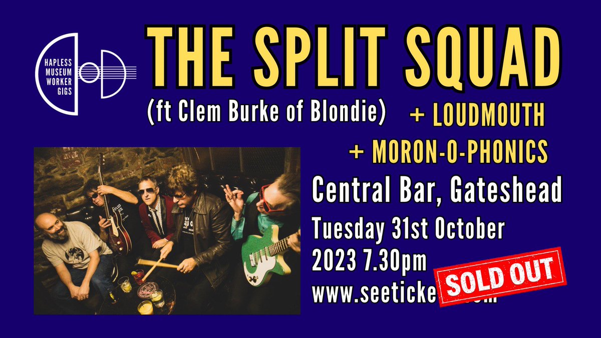 TONIGHT - whilst this is a SOLD OUT gig, you could still get yourself down and be in the same building as these absolute legends, including Blondie’s Clem Burke!

Could even be some no-shows and tickets on the door if you’re lucky! 

See you later! 

<a href="/haplessmuseum/">Hapless Museum Worker</a>