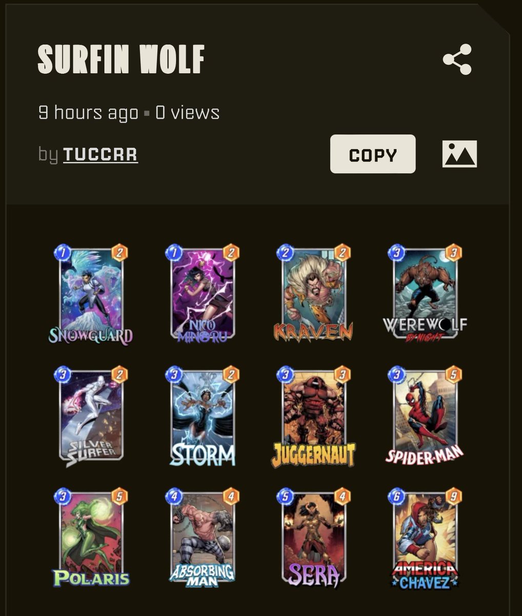 Tuccrr's tweet image. Cooked up a some decks to work with Werewolf!! 

Thinking High Evo could be extra spicy 👀🔥

@MARVELSNAP @SnapDecks @CCG_Decks #marvelsnap #decks