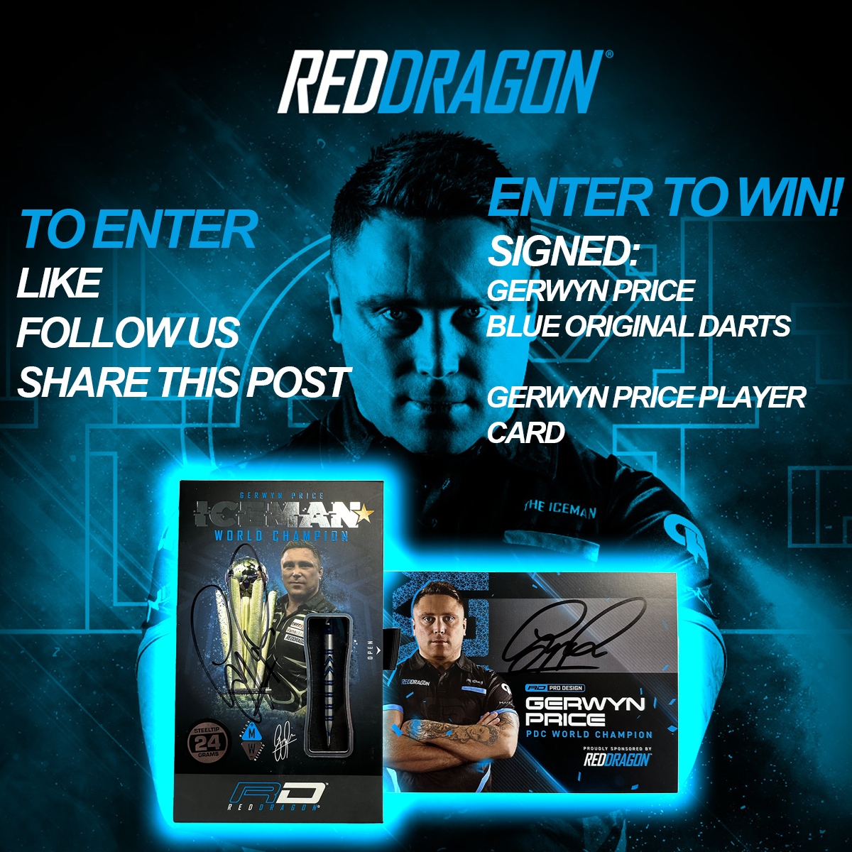 DoubleTopDart's tweet image. 🧊THE ICEMAN GIVEAWAY🧊

To celebrate our addition of the full Red Dragon Range to our site were giving away a signed set of Iceman Originals and a signed player card🎯

Shop Red Dragon - bit.ly/RedDragonDTDS

To Enter
- Like✅
- Follow us✅
- Retweet✅

#Giveaway #Iceman