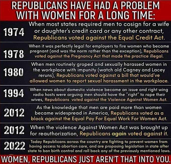 @SpeakerJohnson @kayleighmcenany GOP HATE WOMEN - REPRESSING & R@PING US & STEALING OUR RIGHTS FROM US. THAT'S WHAT ABORTION IS ABOUT - THEY DON'T CARE ABOUT THE CHILD OR THEY WOULD PROVIDE HEALTHCARE FOR THEM, BUT THEY VOTE AGAINST IT. IT'S ALL A LIE...IT'S ABOUT POWER OVER THE PEOPLE ESPECIALLY WOMEN.