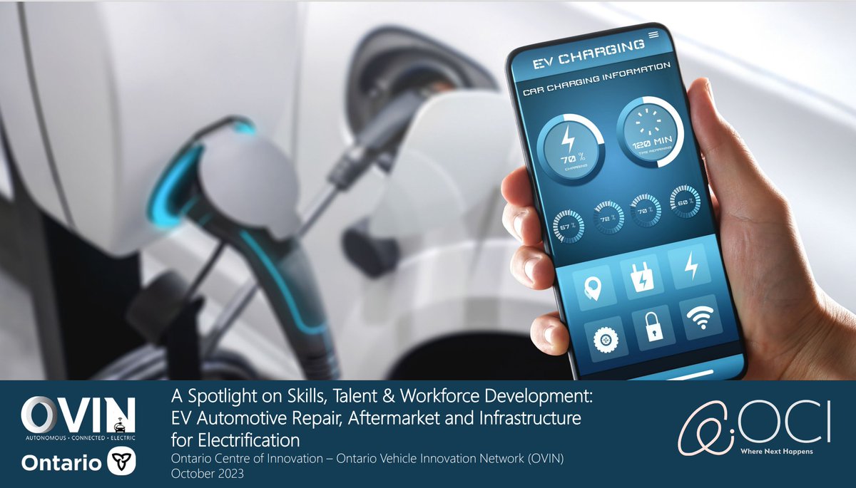 The journey to making #Ontario EV-ready requires infrastructure, repair services, and aftermarket strategies. Read our latest spotlight on Skills, Talent &amp; Workforce Development. Find out the skills and occupations that support #EV use and maintenance.tinyurl.com/ezpw6t9v