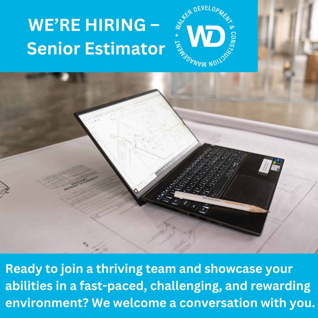 Our Estimating Department is growing and is looking for an AMAZING Senior Estimator to join our team. Are you a Senior Estimator with at least 7-10 Years of estimating experience? We would love to chat with you about your professional journey thus far. 
walker-dev.com/new-job-openin…