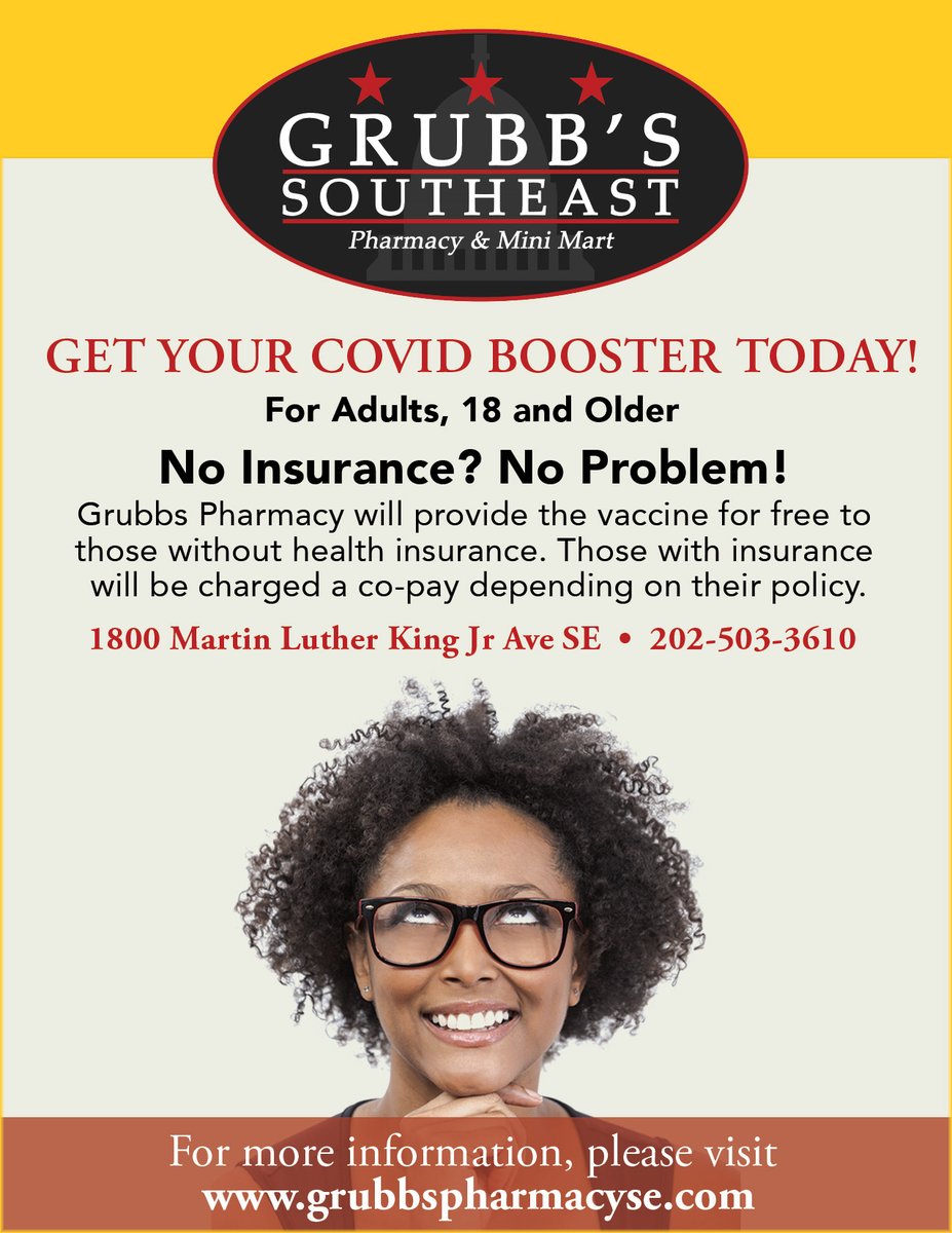 AnacostiaBID's tweet image. 💉@Grubbs_SE (1800 MLK Jr. Ave, SE) is providing FREE COVID-19 vaccines for adults 18 years and older without insurance or whose insurance requires a copay! #Ward8 #Anacostia #SmallBizDC