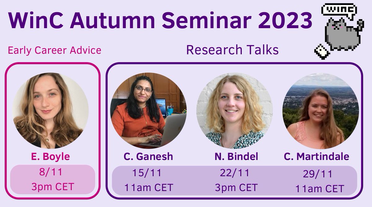 The Women in Crypto Autumn Seminar 2023 starts next Wednesday with Elette Boyle answering many of our questions and giving career advice :) thanks for our amazing speakers to give a talk for this very first edition!!