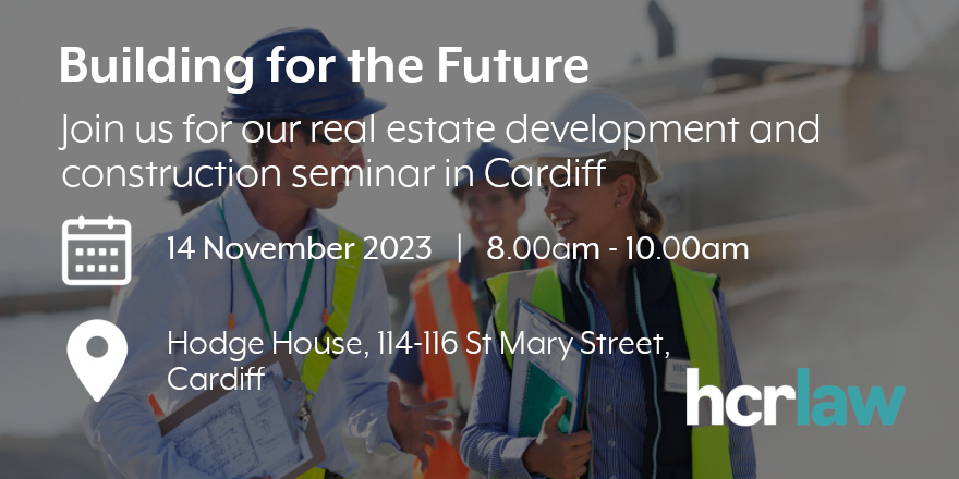 Don’t get caught out by implied clauses in leases! 

Join our real estate development and #construction seminar in #Cardiff as we discuss a range of subjects, including the Building Safety Act’s new Duty Holder regime.

Book today: ow.ly/tzNX50Q1tU9