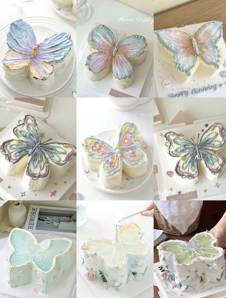 piinkibun's tweet image. butterfly cakes