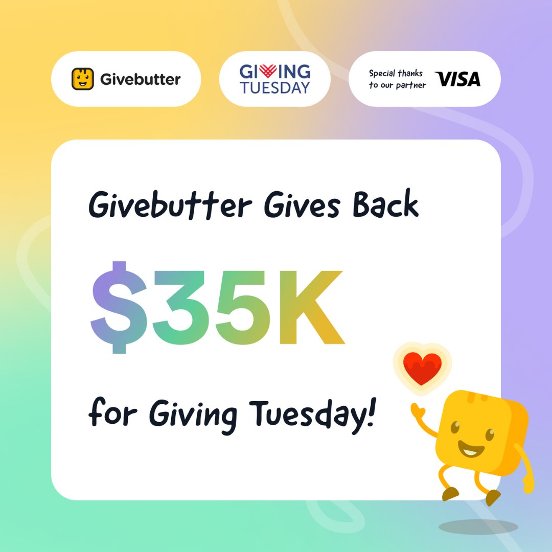 No tricks—all treats! 🎃 Did you know that your nonprofit could get a slice of $35K from Givebutter this #GivingTuesday? Submit your campaign, download our free Ultimate Giving Tuesday Playbook, and get ready for the best giving season yet: givebutter.com/giving-tuesday 🏆